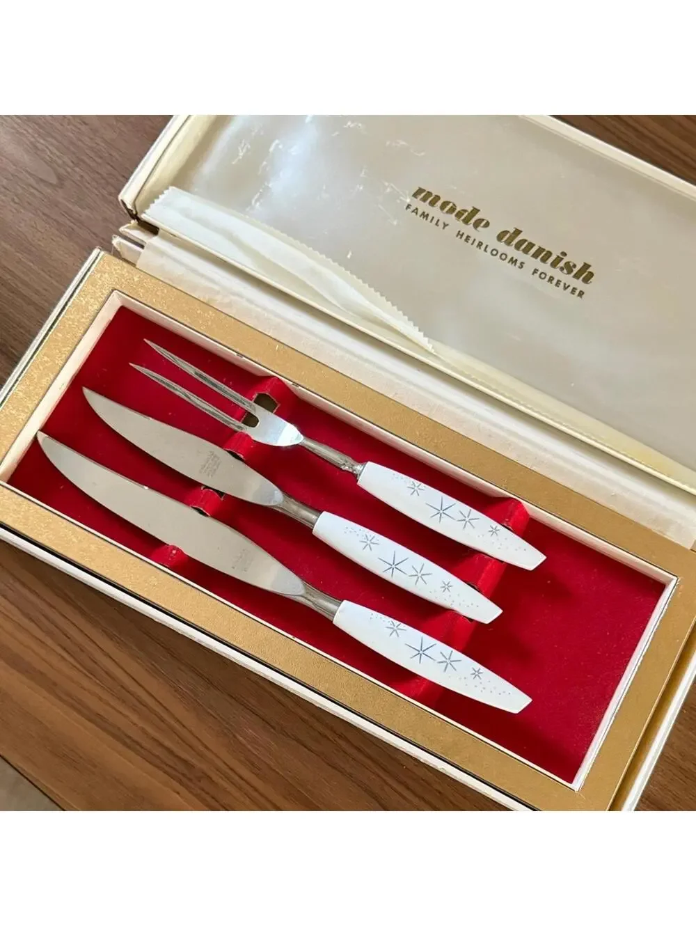 Vintage Sheffield England Mode Danish Carving Set